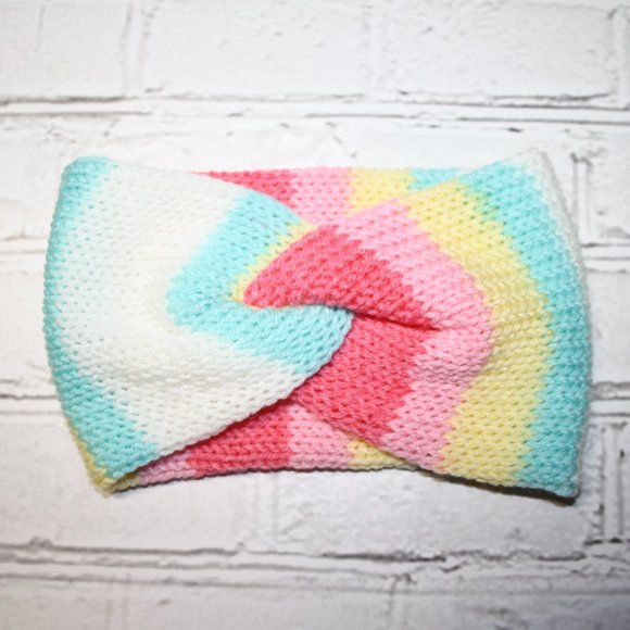 🌈✨ Chunky Knit Headband – Colorful Blend · Handmade · One Size - Picture 3 of 4